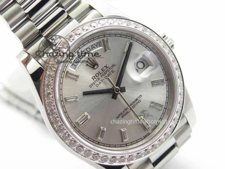 Bracelet 40mm SS ETA2836 On Diamond Silver Bezel Edition BP Dial Maker Day SS Best Date 0522